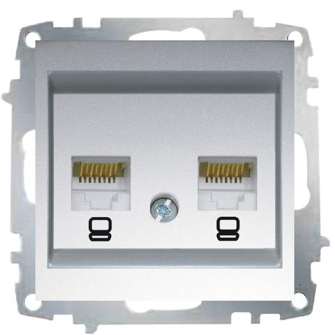 Изображение ZENA модуль серебро Розетка компьютерная (2раз Е5)